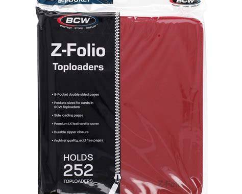 Z-Folio 9-Pocket LX Album - Toploaders - Red