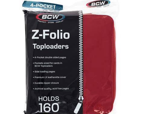 BCW Z-Folio 4-Pocket LX Album for Toploaders – Red