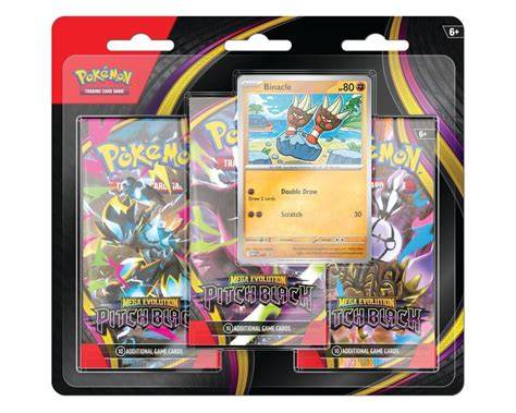 Pokémon TCG: Mega Evolution – Pitch Black 3-Pack Blister (Binacle Promo)