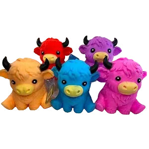 Squeeezy Highland Cow 4.5" Squishy Sensory Toy – Assorted Color